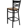 image:imageFlash Furniture HERCULES Series Black X Back Metal Restaurant Barstool  Black Vinyl SeatCherry Wood SeatBlack Metal Frame