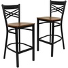 image:imageFlash Furniture HERCULES Series Black X Back Metal Restaurant Barstool  Black Vinyl SeatCherry Wood SeatBlack Metal Frame