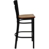 image:imageFlash Furniture HERCULES Series Black X Back Metal Restaurant Barstool  Black Vinyl SeatCherry Wood SeatBlack Metal Frame