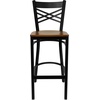 image:imageFlash Furniture HERCULES Series Black X Back Metal Restaurant Barstool  Black Vinyl SeatCherry Wood SeatBlack Metal Frame