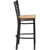 image:imageFlash Furniture HERCULES Series Black X Back Metal Restaurant Barstool  Black Vinyl SeatNatural Wood SeatBlack Metal Frame