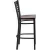 image:imageFlash Furniture HERCULES Series Black X Back Metal Restaurant Barstool  Black Vinyl SeatWalnut Wood SeatBlack Metal Frame
