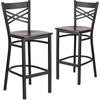 image:imageFlash Furniture HERCULES Series Black X Back Metal Restaurant Barstool  Black Vinyl SeatWalnut Wood SeatBlack Metal Frame