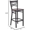 image:imageFlash Furniture HERCULES Series Black X Back Metal Restaurant Barstool  Black Vinyl SeatWalnut Wood SeatBlack Metal Frame