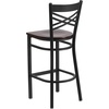 image:imageFlash Furniture HERCULES Series Black X Back Metal Restaurant Barstool  Black Vinyl SeatWalnut Wood SeatBlack Metal Frame