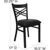 image:imageFlash Furniture HERCULES Series Black X Back Metal Restaurant Chair  Natural Wood SeatBlack Vinyl SeatBlack Metal Frame