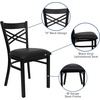 image:imageFlash Furniture HERCULES Series Black X Back Metal Restaurant Chair  Natural Wood SeatBlack Vinyl SeatBlack Metal Frame