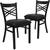 image:imageFlash Furniture HERCULES Series Black X Back Metal Restaurant Chair  Natural Wood SeatBlack Vinyl SeatBlack Metal Frame