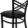 image:imageFlash Furniture HERCULES Series Black X Back Metal Restaurant Chair  Natural Wood SeatBlack Vinyl SeatBlack Metal Frame