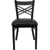 image:imageFlash Furniture HERCULES Series Black X Back Metal Restaurant Chair  Natural Wood SeatBlack Vinyl SeatBlack Metal Frame