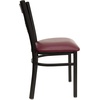 image:imageFlash Furniture HERCULES Series Black X Back Metal Restaurant Chair  Natural Wood SeatBurgundy Vinyl SeatBlack Metal Frame