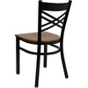 image:imageFlash Furniture HERCULES Series Black X Back Metal Restaurant Chair  Natural Wood SeatCherry Wood SeatBlack Metal Frame