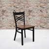 image:imageFlash Furniture HERCULES Series Black X Back Metal Restaurant Chair  Natural Wood SeatCherry Wood SeatBlack Metal Frame