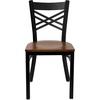 image:imageFlash Furniture HERCULES Series Black X Back Metal Restaurant Chair  Natural Wood SeatCherry Wood SeatBlack Metal Frame