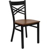 image:imageFlash Furniture HERCULES Series Black X Back Metal Restaurant Chair  Natural Wood SeatCherry Wood SeatBlack Metal Frame