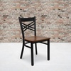 image:imageFlash Furniture HERCULES Series Black X Back Metal Restaurant Chair  Natural Wood SeatCherry Wood SeatBlack Metal Frame