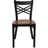 image:imageFlash Furniture HERCULES Series Black X Back Metal Restaurant Chair  Natural Wood SeatCherry Wood SeatBlack Metal Frame
