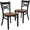 image:imageFlash Furniture HERCULES Series Black X Back Metal Restaurant Chair  Natural Wood SeatCherry Wood SeatBlack Metal Frame