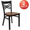 image:imageFlash Furniture HERCULES Series Black X Back Metal Restaurant Chair  Natural Wood SeatCherry Wood SeatBlack Metal Frame