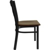 image:imageFlash Furniture HERCULES Series Black X Back Metal Restaurant Chair  Natural Wood SeatMahogany Wood SeatBlack Metal Frame