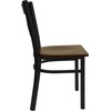 image:imageFlash Furniture HERCULES Series Black X Back Metal Restaurant Chair  Natural Wood SeatMahogany Wood SeatBlack Metal Frame