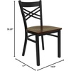 image:imageFlash Furniture HERCULES Series Black X Back Metal Restaurant Chair  Natural Wood SeatMahogany Wood SeatBlack Metal Frame