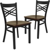 image:imageFlash Furniture HERCULES Series Black X Back Metal Restaurant Chair  Natural Wood SeatMahogany Wood SeatBlack Metal Frame