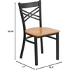 image:imageFlash Furniture HERCULES Series Black X Back Metal Restaurant Chair  Natural Wood SeatNatural Wood SeatBlack Metal Frame