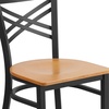 image:imageFlash Furniture HERCULES Series Black X Back Metal Restaurant Chair  Natural Wood SeatNatural Wood SeatBlack Metal Frame