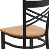 image:imageFlash Furniture HERCULES Series Black X Back Metal Restaurant Chair  Natural Wood SeatNatural Wood SeatBlack Metal Frame