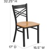image:imageFlash Furniture HERCULES Series Black X Back Metal Restaurant Chair  Natural Wood SeatNatural Wood SeatBlack Metal Frame