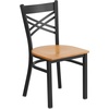 image:imageFlash Furniture HERCULES Series Black X Back Metal Restaurant Chair  Natural Wood SeatNatural Wood SeatBlack Metal Frame