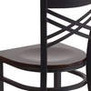 image:imageFlash Furniture HERCULES Series Black X Back Metal Restaurant Chair  Natural Wood SeatWalnut Wood SeatBlack Metal Frame