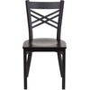 image:imageFlash Furniture HERCULES Series Black X Back Metal Restaurant Chair  Natural Wood SeatWalnut Wood SeatBlack Metal Frame