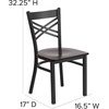 image:imageFlash Furniture HERCULES Series Black X Back Metal Restaurant Chair  Natural Wood SeatWalnut Wood SeatBlack Metal Frame
