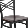 image:imageFlash Furniture HERCULES Series Black X Back Metal Restaurant Chair  Natural Wood SeatWalnut Wood SeatBlack Metal Frame