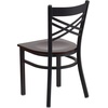 image:imageFlash Furniture HERCULES Series Black X Back Metal Restaurant Chair  Natural Wood SeatWalnut Wood SeatBlack Metal Frame