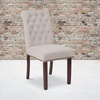 image:imageFlash Furniture HERCULES Series Brown LeatherSoft Parsons Chair with Rolled Back Accent Nail Trim and Walnut FinishBeige Fabric