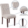 image:imageFlash Furniture HERCULES Series Brown LeatherSoft Parsons Chair with Rolled Back Accent Nail Trim and Walnut FinishBeige Fabric