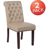 image:imageFlash Furniture HERCULES Series Brown LeatherSoft Parsons Chair with Rolled Back Accent Nail Trim and Walnut FinishBeige Leathersoft