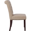 image:imageFlash Furniture HERCULES Series Brown LeatherSoft Parsons Chair with Rolled Back Accent Nail Trim and Walnut FinishBeige Leathersoft