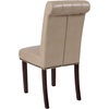 image:imageFlash Furniture HERCULES Series Brown LeatherSoft Parsons Chair with Rolled Back Accent Nail Trim and Walnut FinishBeige Leathersoft
