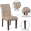 image:imageFlash Furniture HERCULES Series Brown LeatherSoft Parsons Chair with Rolled Back Accent Nail Trim and Walnut FinishBeige Leathersoft
