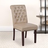 image:imageFlash Furniture HERCULES Series Brown LeatherSoft Parsons Chair with Rolled Back Accent Nail Trim and Walnut FinishBeige Leathersoft