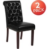 image:imageFlash Furniture HERCULES Series Brown LeatherSoft Parsons Chair with Rolled Back Accent Nail Trim and Walnut FinishBlack Leathersoft