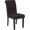 image:imageFlash Furniture HERCULES Series Brown LeatherSoft Parsons Chair with Rolled Back Accent Nail Trim and Walnut FinishBrown Fabric