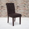 image:imageFlash Furniture HERCULES Series Brown LeatherSoft Parsons Chair with Rolled Back Accent Nail Trim and Walnut FinishBrown Fabric