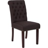 image:imageFlash Furniture HERCULES Series Brown LeatherSoft Parsons Chair with Rolled Back Accent Nail Trim and Walnut FinishBrown Fabric
