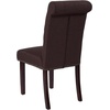 image:imageFlash Furniture HERCULES Series Brown LeatherSoft Parsons Chair with Rolled Back Accent Nail Trim and Walnut FinishBrown Fabric
