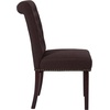 image:imageFlash Furniture HERCULES Series Brown LeatherSoft Parsons Chair with Rolled Back Accent Nail Trim and Walnut FinishBrown Fabric